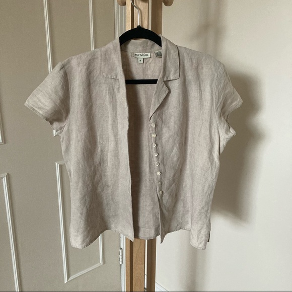 Vintage Ann Taylor Linen Button up Top - Picture 1 of 5